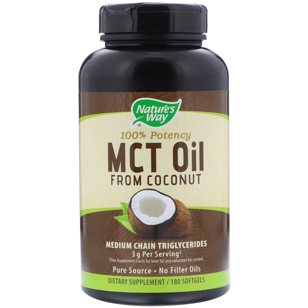 nature's way mct oil softgels 100 potency, 1000mg of mcts per