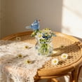thumbnail image 4 of Rijanmt Handmade Glass Vase with Crystal Flower Decor,2.36" H Mini Glass Planter with Colorful Daisy Floral & Bird,Matching Real Flower Arrangements,For Home Office Table Centerpieces,Gift for Mom,A, 4 of 6