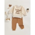 thumbnail image 5 of Jxzom Baby Boy Fall Clothes Set Daddy's Little Dude Letter Embroidered Long Sleeve Sweatshirt Tops Long Pants 0 6 12 18 24 Months 2T 3T Toddler Infant Outfits, 5 of 8