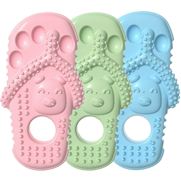 GOOHOCHY 3pcs portátil cachorro molar juguete de protección dental dental zapatilla de juguete con forma de mascota de mascota suministro de mascota