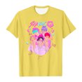 thumbnail image 1 of Pop cazadora para niña Hunters Boys Girls Fashion Round-Neck Group Panels T Shirt （Yellow）, 1 of 3