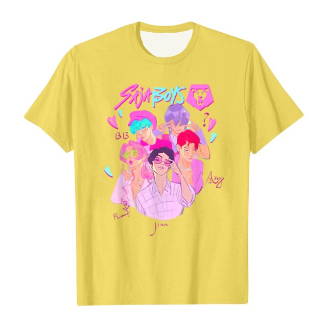 Pop cazadora para niña Hunters Boys Girls Fashion Round-Neck Group Panels T Shirt (Yellow)