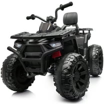 Hikiddo Kids ATV 4-Wheeler, 24 Volt 4WD Ride On Toys for Big Kids w/ 2 Seater, 4x200W Motor, 5.6Mph Max Speed -Black