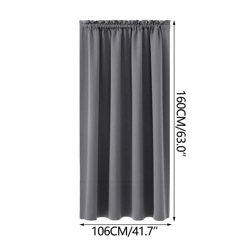 ZhyrZng Blackout Curtains 63 Inch Length, Energy Saving & Noise Reducing Bedroom Curtains, Rod Pocket Room Darkening Drapes for Bedroom Living Room,Set of 2 Curtain Panels(Gray)