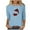 Light blue, variant on Christmas T-Shirts Womens Gnomes Wine Glass Print 3/4 Sleeve Graphic Tee Round Neck Plus Size 3-5X Holiday Tops (XL, Black|Gnome)