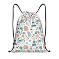 thumbnail image 1 of Saiise Eiffel Tower Pattern Sports Drawstring Backpack - String Swim Gym Bag with Wet Proof Pocket for Women&Men-Medium, 1 of 6