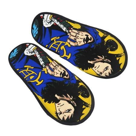 

Trafalgar Law Mens Clog Furry Slippers Indoor House Shoes