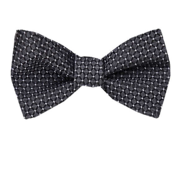 Men's Gray and Silver Silk Self Tie Bowtie Tie Yourself Bow Ties