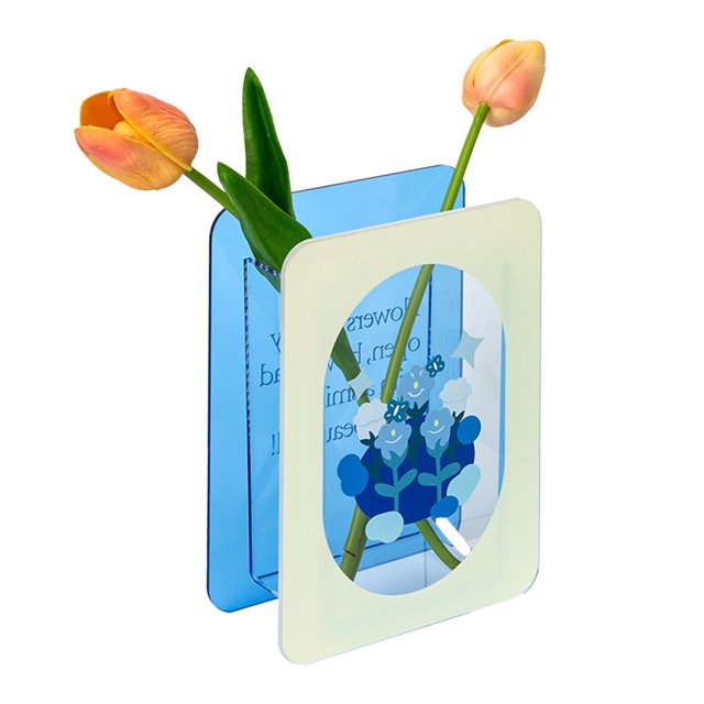 Jarrón de flores de acrílico transparente contemporáneo para exhibir ramos estéticos y decoración de habitaciones