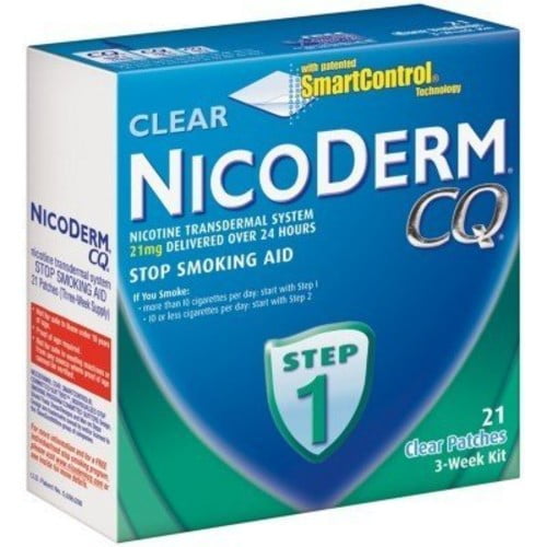 NicoDerm CQ STEP 1 3 Week Kit 21 Clear 21 mg Nicotine Patches