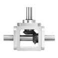 thumbnail image 1 of Gear Box 90 Degree Right Angle Bevel Gearbox 1:1 Forward Double Output Shaft 1 Module 20 Teeth Bevel Gear Aluminum Frame Simple Mechanical DIY Module 10mm Shaft85x71.5x30mm(LxWxH), 1 of 6