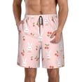 thumbnail image 1 of Wukai Rabbit And Cherry Print Beach Trunks with Compression Liner Swimsuit Quick Dry Beach Sports Shorts with Pocket-XX-Large, 1 of 6