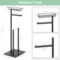 thumbnail image 2 of Freestanding Floor Toilet Paper Holder with Shelf Toilet Paper Dispenser Black, 2 of 6