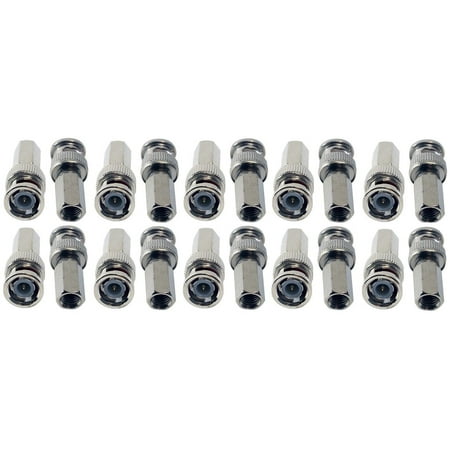 Evertech 20 Pcs Twist On BNC Male Connector for RG59 Coax Cable CCTV Security Camera