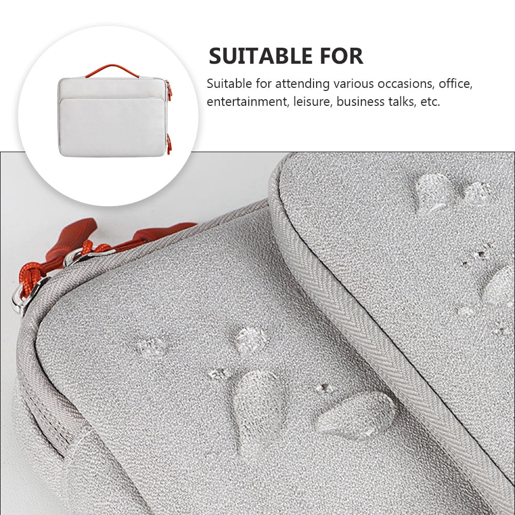 IBASETOY 1Pc Laptop Carrying Bag Light Grey Notebook Storage Bag with Simple Stylish Design and Multiple Layers