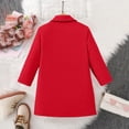 thumbnail image 3 of Oiangi Boys Girls Casual Trench Coat Kids Winter Notch Lapel Long Jacket Single Breasted Pea Coat with Pockets Red 14-15Years, 3 of 9