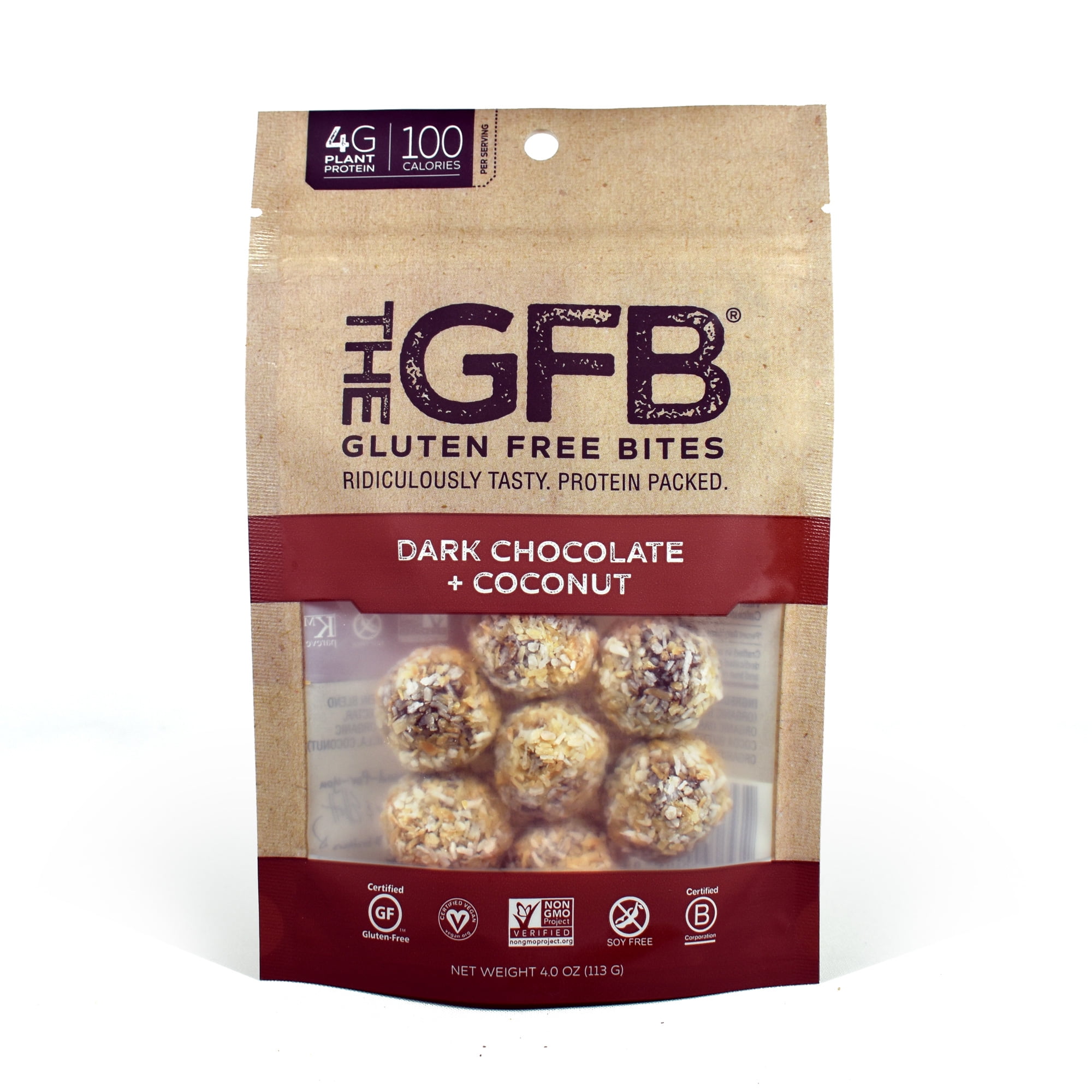 The GFB Gluten Free Bites, Dark Chocolate Coconut, 4 oz