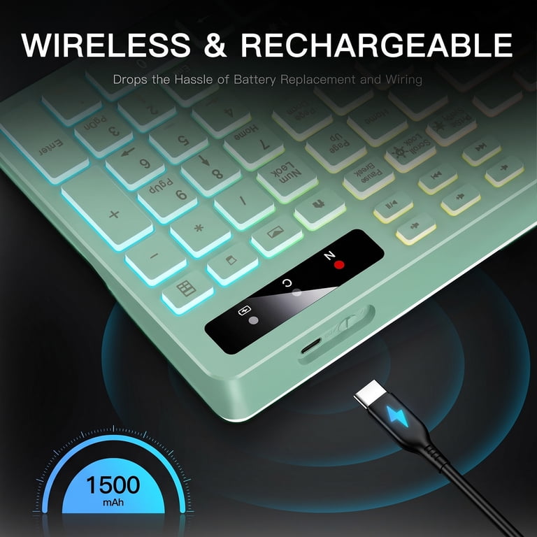 Marvo Wireless Gaming Keyboard, Green photo 5