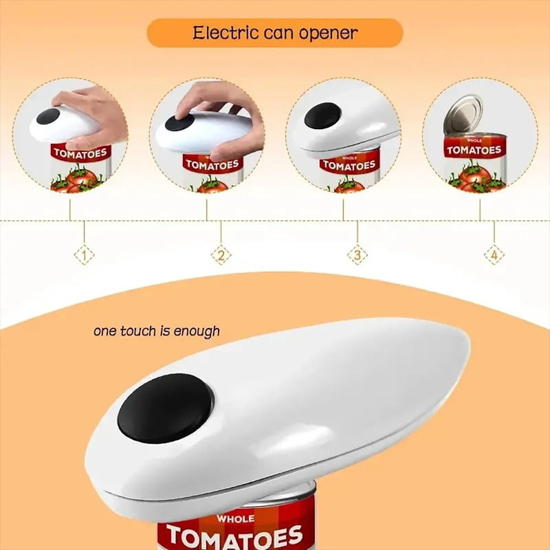 Electric Jar and Can Opener Automatic High-Power Hands-Free No Sharp Edges Kitchen Gadget
