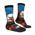 thumbnail image 4 of Yiaed Cartoon Bald Eagle USA Print Great elasticity Crew Socks Sports socks for Men and Women, 4 of 5