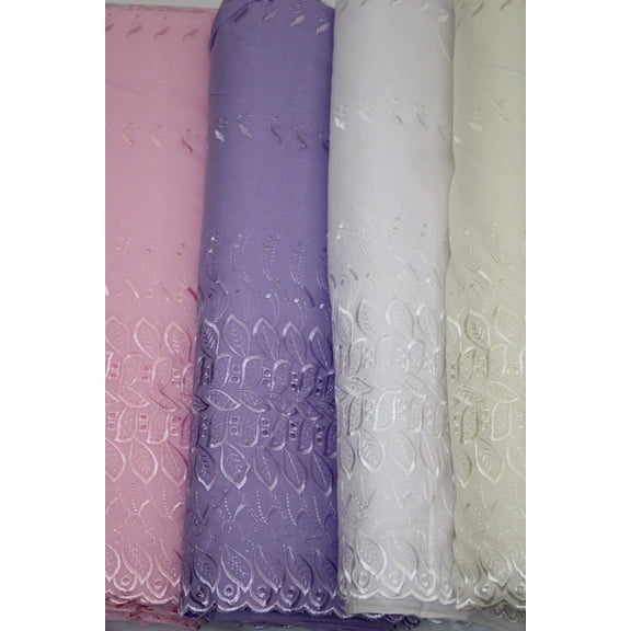 Single Border Eyelet, 42" Wide, Sells by the Yard from Sal Tex Fabrics, White