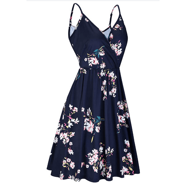 Navy floral summer dress cheap