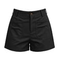 thumbnail image 4 of hoksml Classic Chino Shorts for Women - Mid Rise, Button Closure with Multi-Pockets, 4 of 6
