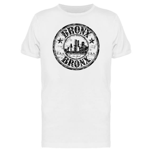 Black Grunge Rubber Stamp Bronx Tee Men's -Image by Shutterstock