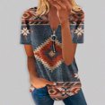 thumbnail image 1 of ICHUANYI Clearance Women Fashion Casual Printing Short Sleeve Loose Tee Tops Tunic Blouse(Navy, XL) ICHUANYI WER2023081113279, 1 of 5