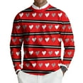 thumbnail image 2 of LWavelet Men's Black Rose & Gold Heart Sweater - Luxe Design, Go-To Pick for Romantic Occasions & Casual Gatherings Pink XL, 2 of 6