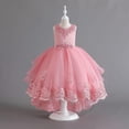 thumbnail image 2 of HBFAGFB Robe Formelle Filles Mode Robe de Fête pour Enfants Robe de Mariage Performance Robes pour Enfants Rose Vif Taille 110, 2 of 5