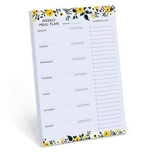 60 Page All Out of Notepad Weekly Planner 6x9” Magnetic Notepad with Printed Shopping List Items and Blank Grocery Shopping Spaces Sweetzer & Orange FastCheck Grocery List Magnet Pad for Fridge