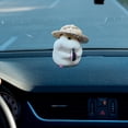 thumbnail image 5 of Yvsxxv 1 Pcs Cute Hamster Car Dashboard Figurines & Knick-Knacks Straw Hat Ornament for Auto Interior, 5 of 7