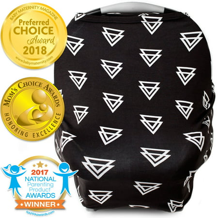 Kids N' Such Nursing Cover, Car Seat Canopy, Shopping Cart, High Chair and Carseat Covers for Boys and Girls - Best Stretchy Infinity Scarf and Shawl - Multi Use Breastfeeding Cover Up - (Best Of The Triangle)