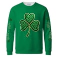 thumbnail image 5 of Dwelliawo St.patrick's Waffle Long Sleeve T Shirt Men Graphic Long Sleeve Waffle Knit T Shirt Novelty Saint Patrick's Four Leaf Clover Slainte Clover Print Shirts Crewneck Blouses Green 3XL, 5 of 5