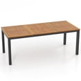 thumbnail image 4 of Costway Mesa De Comedor Exterior Para 8 Personas, Mesa De Madera De Acacia De 200 Cm Con Orificio Para Sombrilla, Patas De Metal Y Almohadillas Ajustables Para Los Pies Para Jardín, Piscina Y Patio, 4 of 4