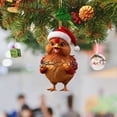 thumbnail image 6 of nTRIUQJ Christmas Chicken Ornaments, Funny Chicken with Scarf Decor Tree Hanging Ornaments Christmas Decorations for Tree, Car Pendant A, 6 of 7