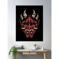 thumbnail image 2 of Red Hannya Mask Poster Wall Art, Modern Wall Decor For Living Room Bedroom, 8x12 UNFRAMED, 2 of 3