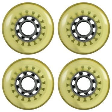 8 Pack Inline Skate Wheels With LED Lights & ABEC-9 Bearings - 72mm/76mm/80mm (Green, 80mm)