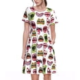 thumbnail image 1 of Bixox Robe d'Été à Manches Courtes pour Femmes Robe Ample Longueur Genou avec Poches-Bouche Halloween, 1 of 7