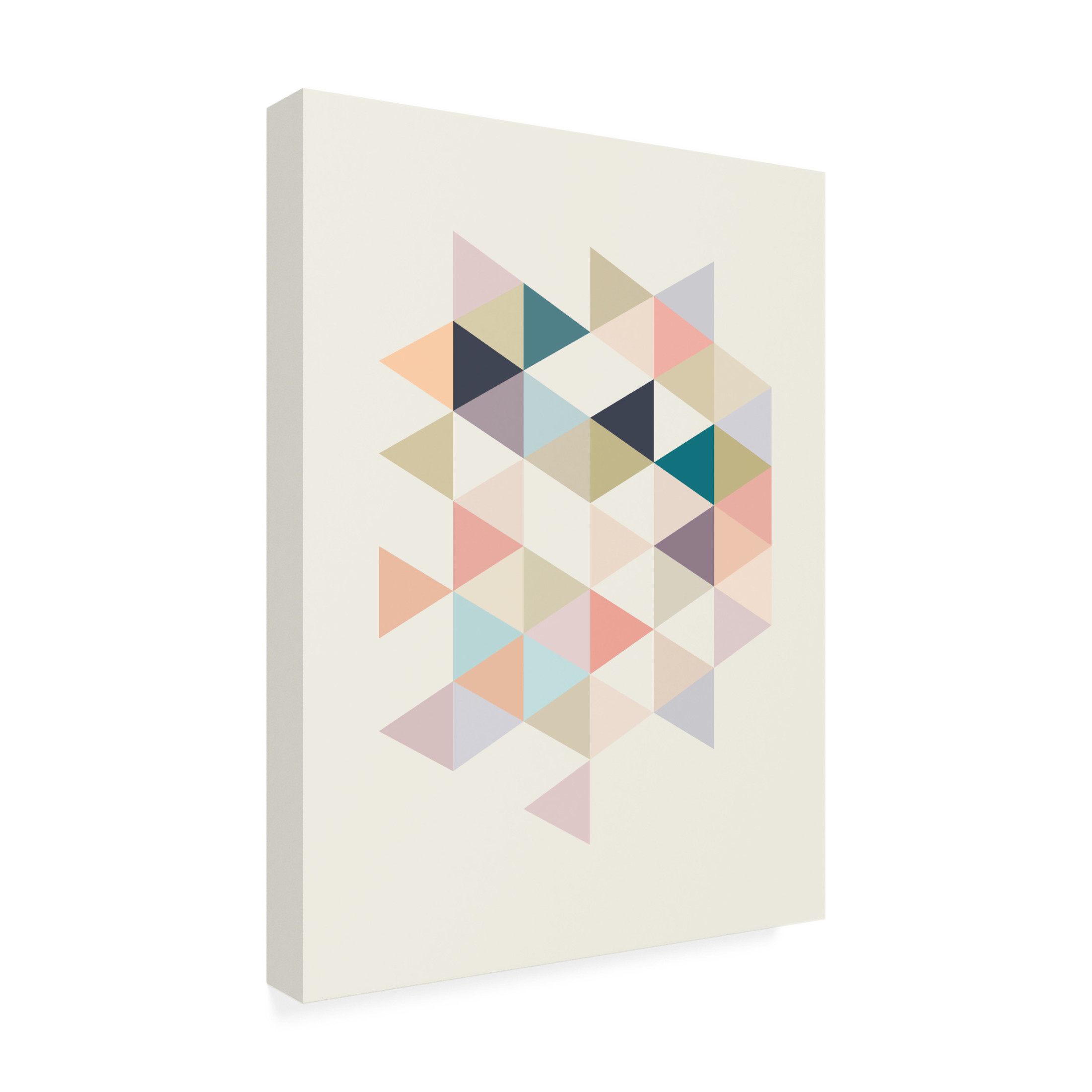 Canvas Wall Art - Tom Quartermaine 'Pastel Neutral Scandinavian Triangles' Wall Art for Living Room, Bedroom, or Office Décor by Trademark Fine Art - 18 x 24 Inches
