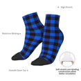 thumbnail image 6 of Fuzoiu Buffalo Plaid Blue Black Print Adult Socks, Crew Moisture-wicking Socks, Unisex Cushion Crew Socks,Casual Sports Ankle Socks, 6 of 7
