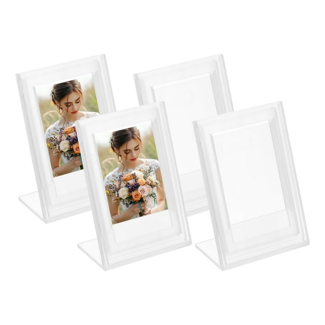 4 Pcs Mini Picture Frames 3.8 x 2.7 Inch Photo Frame, Transparent
