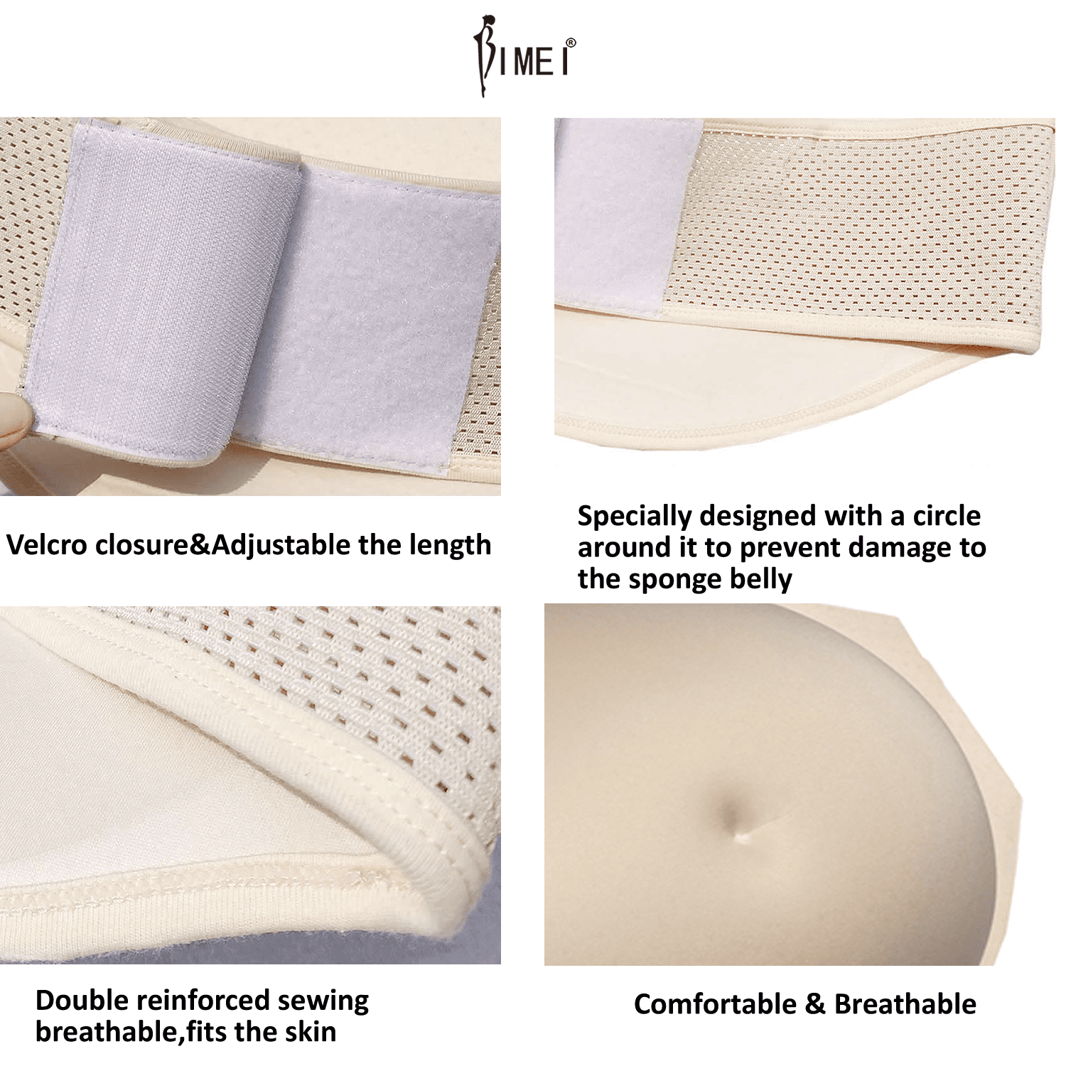 Sooae nude fake BIMEI Fake Pregnant Belly Sponge Velcro Closure Breathable Lightweight  Adjustable Costume for Woman Include Belly Support Band, Beige, S (1-5  months) - Walmart.ca