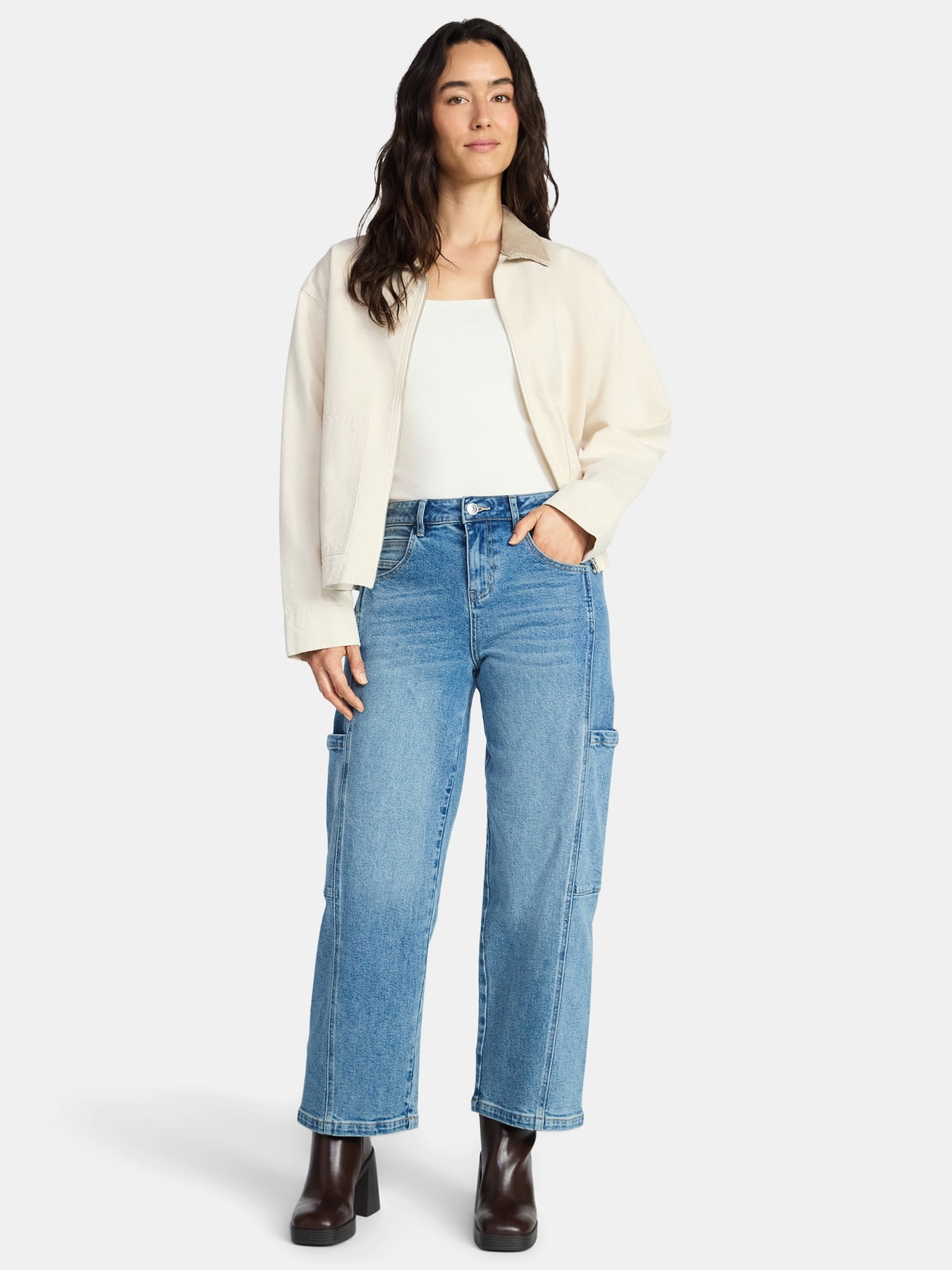 Madden NYC Women's Straight Leg Skater Jeans, 29" Inseam, Sizes 00-18