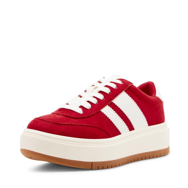 Zapatillas de Moda Navida para Mujer Madden Girl Rojo y Blanco Talla 8.5