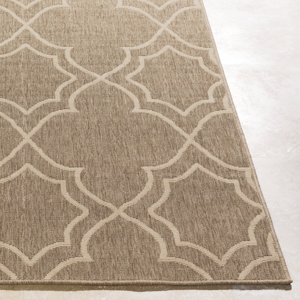 Livabliss Outdoor Rugs, 7x10 Alfresco Cottage Beige Area Rug for Patio, Porch, Deck, Backyard, Waterproof Indoor Outdoor Carpet (7'3" x 10'6")