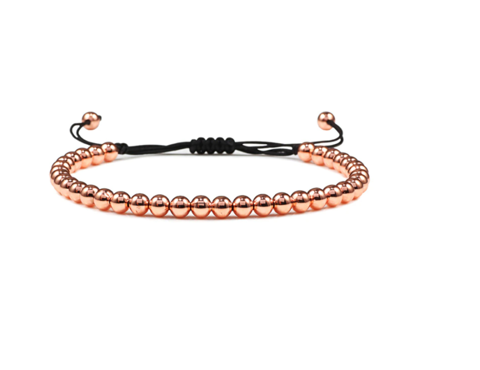 Hematite Bracelet, Beaded bracelet for concentration Focus Rose Gold Tone