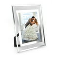 thumbnail image 1 of Picture Frames Komimaci - Marco de fotos de vidrio (5 x 7 pulgadas), acabado plateado, 1 of 7