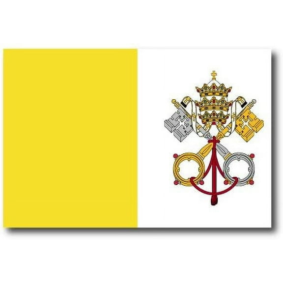 Vatican City Holy See Flag Car Decal - 3" x 5"